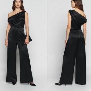 Reformation || Annika Silk Jumpsuit Black 2 NWT
